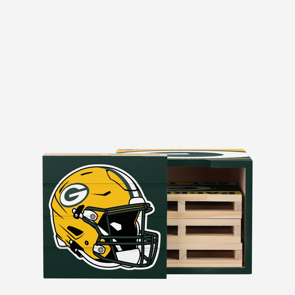 Green Bay Packers 4 Pack Pallet Coaster Set FOCO - FOCO.com