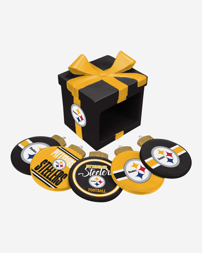 Pittsburgh Steelers Holiday 5 Pack Coaster Set FOCO - FOCO.com