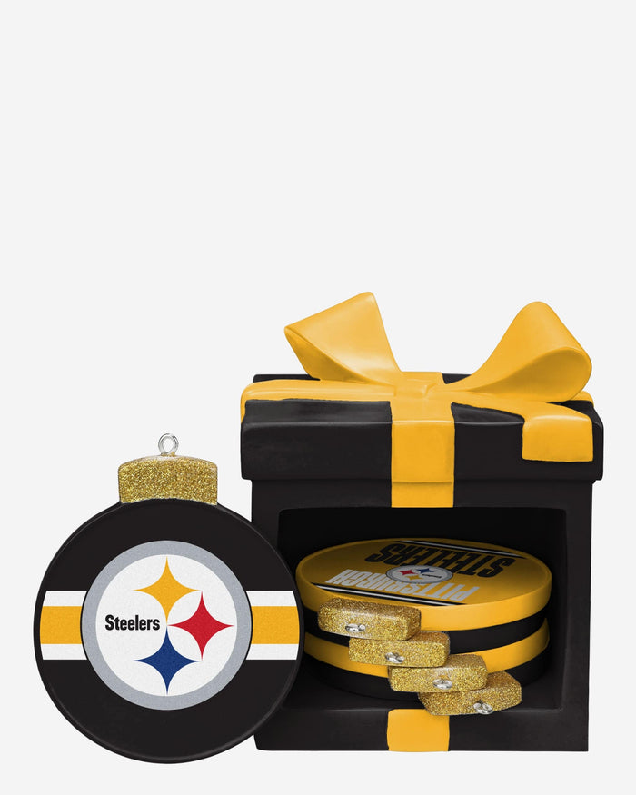 Pittsburgh Steelers Holiday 5 Pack Coaster Set FOCO - FOCO.com