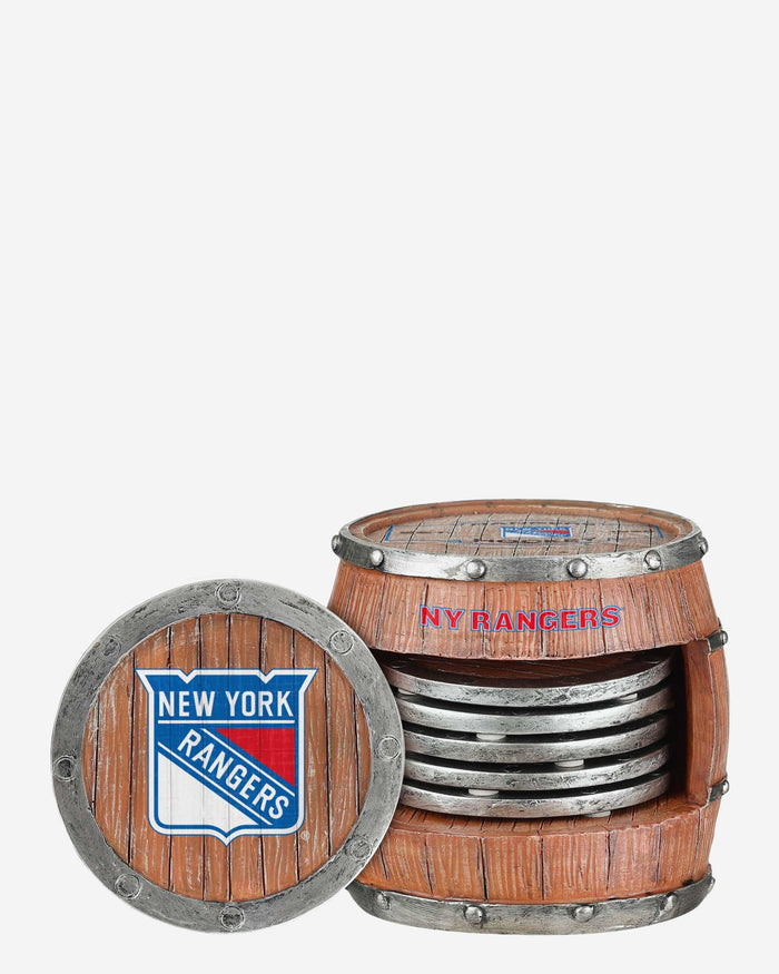 New York Rangers 5 Pack Barrel Coaster Set FOCO - FOCO.com