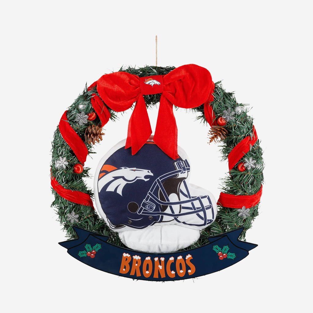 Denver Broncos Holiday Helmet Door Wreath FOCO - FOCO.com