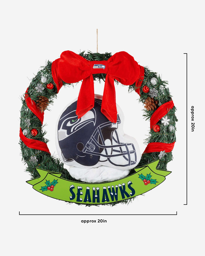 Seattle Seahawks Holiday Helmet Door Wreath FOCO - FOCO.com