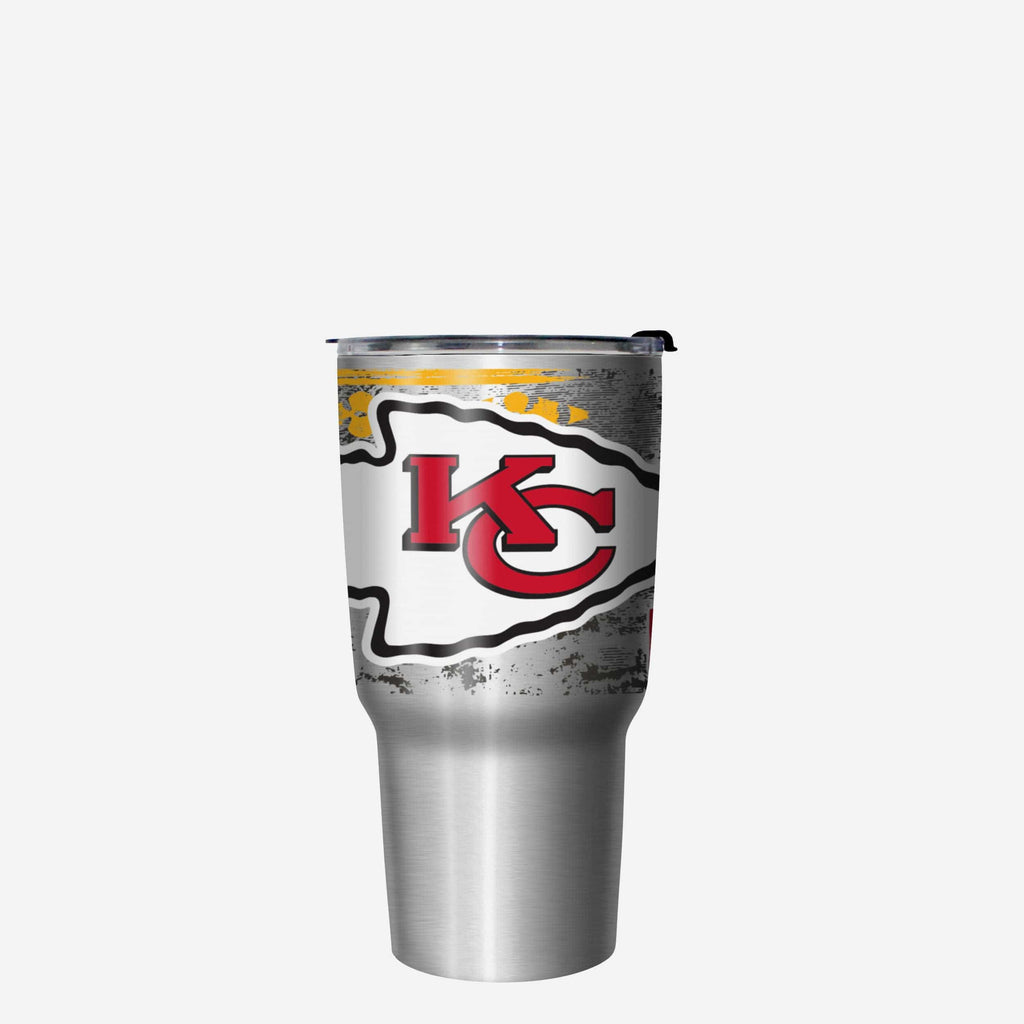 Kansas City Chiefs Super Bowl LIX Chiefs Kingdom Silver 27 oz Stainless Steel Tumbler FOCO - FOCO.com