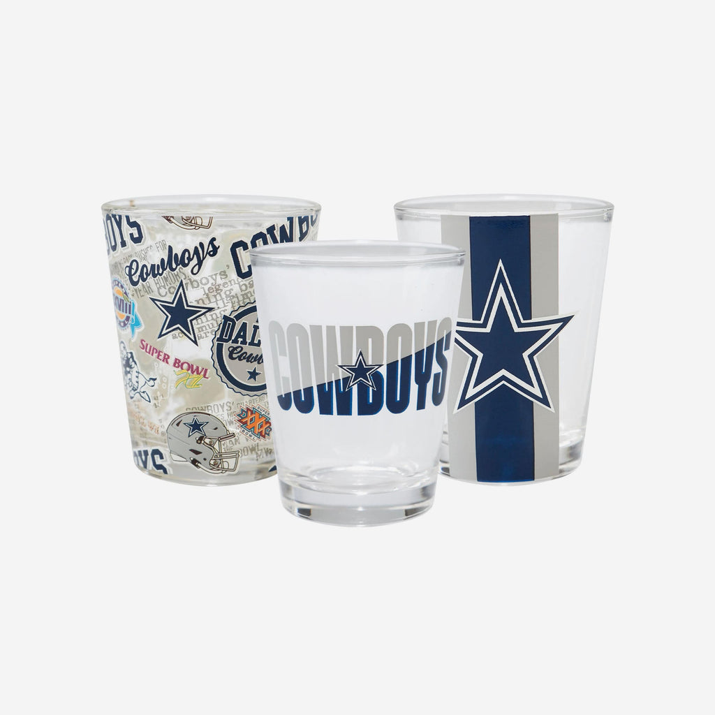 Dallas Cowboys 3 Pack Shot Glass FOCO - FOCO.com