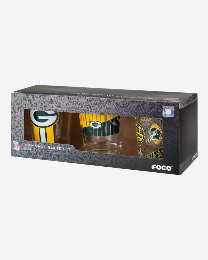Green Bay Packers 3 Pack Shot Glass FOCO - FOCO.com