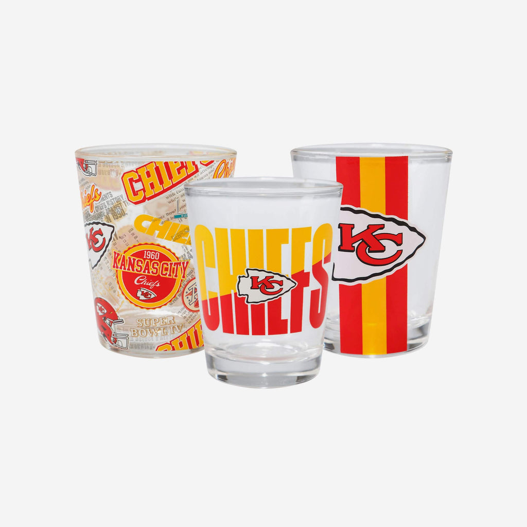 Kansas City Chiefs 3 Pack Shot Glass FOCO - FOCO.com