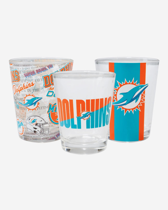 Miami Dolphins 3 Pack Shot Glass FOCO - FOCO.com