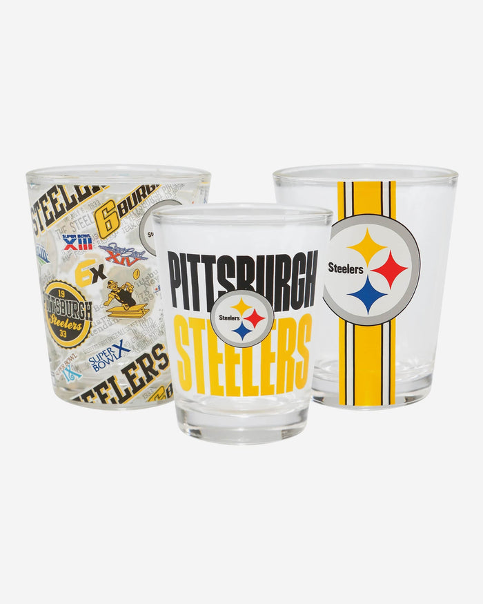 Pittsburgh Steelers 3 Pack Shot Glass FOCO - FOCO.com