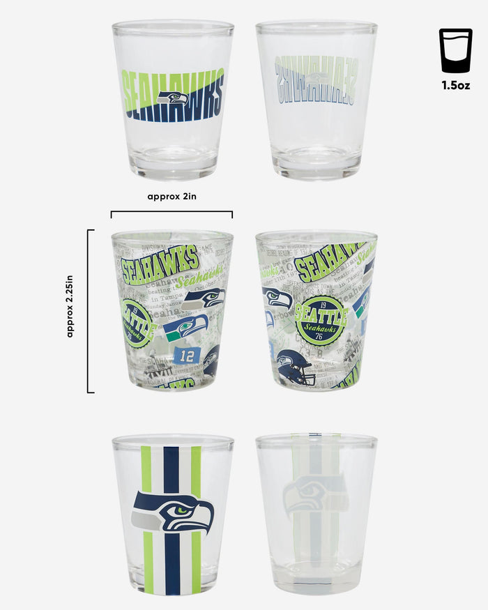 Seattle Seahawks 3 Pack Shot Glass FOCO - FOCO.com