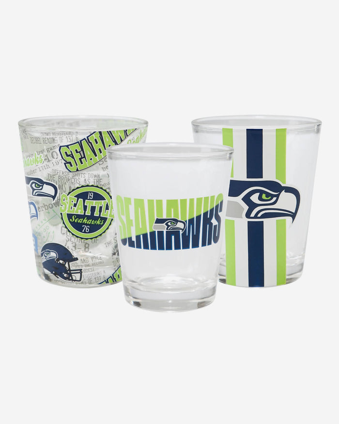 Seattle Seahawks 3 Pack Shot Glass FOCO - FOCO.com
