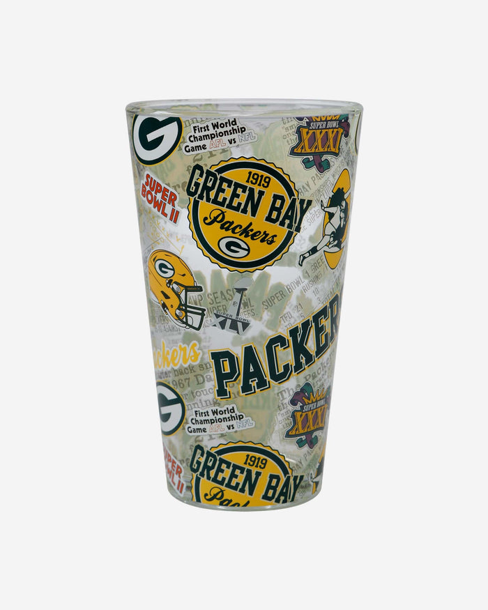Green Bay Packers Historic Print Pint Glass FOCO - FOCO.com
