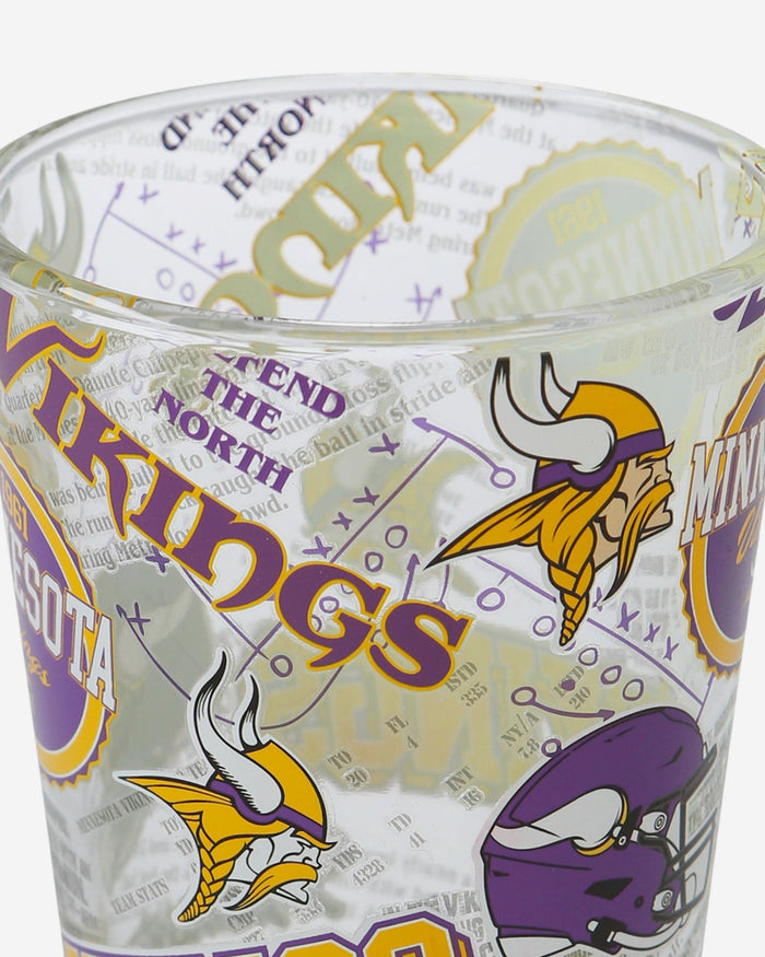 Minnesota Vikings Historic Print Pint Glass FOCO - FOCO.com