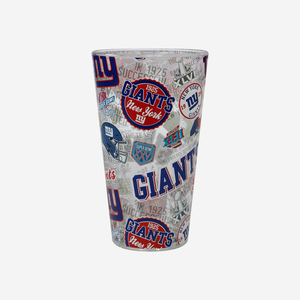 New York Giants Historic Print Pint Glass FOCO - FOCO.com