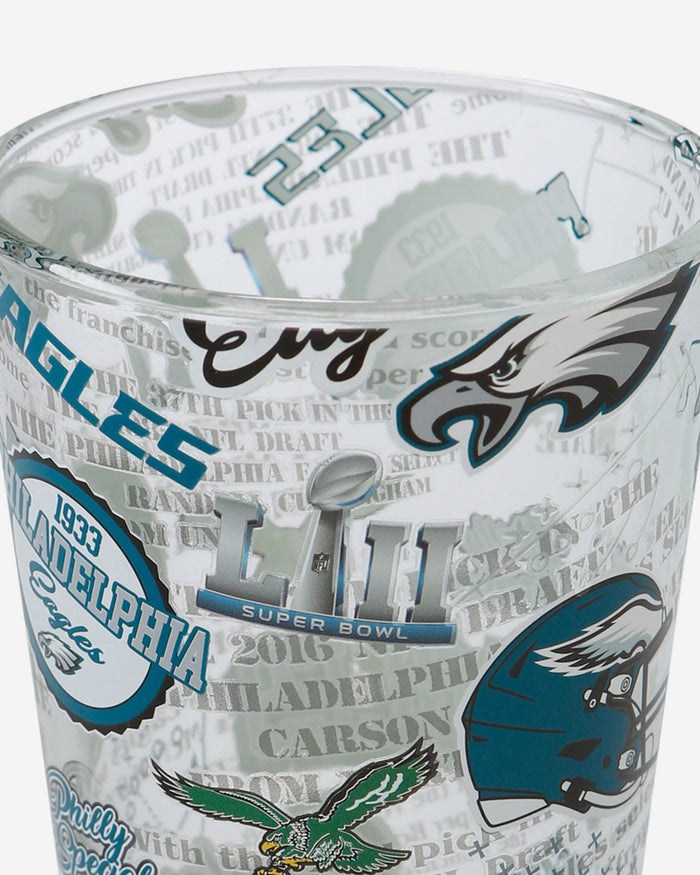 Philadelphia Eagles Historic Print Pint Glass FOCO - FOCO.com