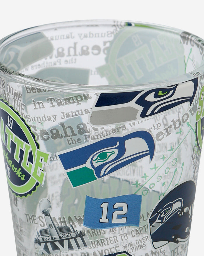 Seattle Seahawks Historic Print Pint Glass FOCO - FOCO.com