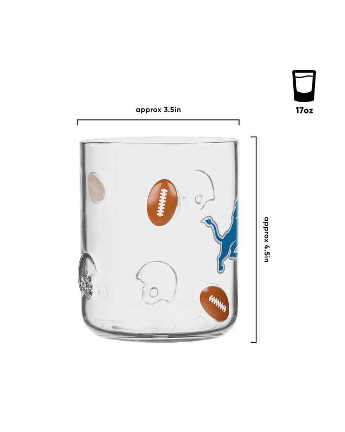 Detroit Lions Team Logo 17 oz Glass Cup