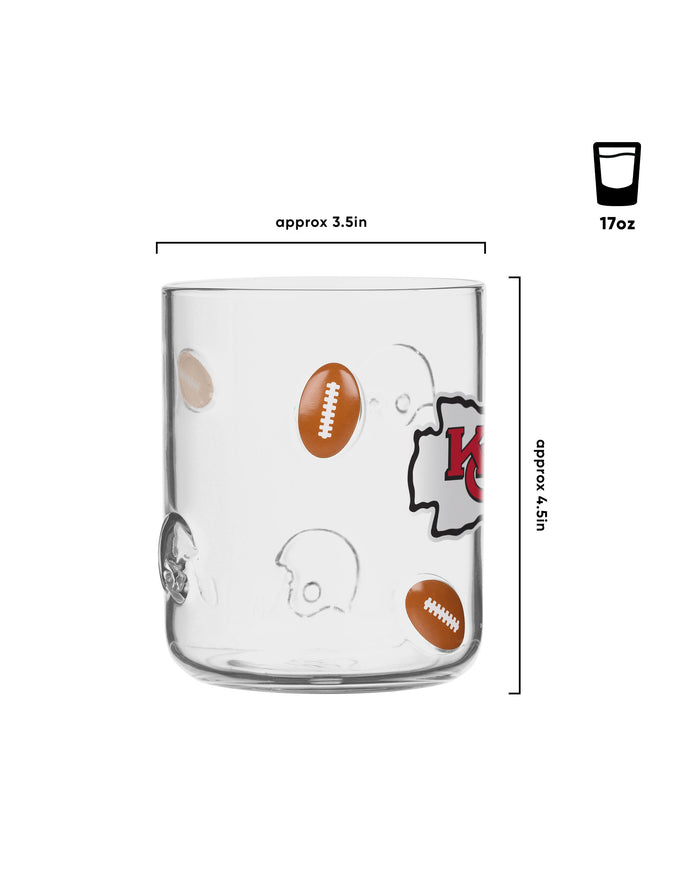 Kansas City Chiefs Team Logo 17 oz Glass Cup