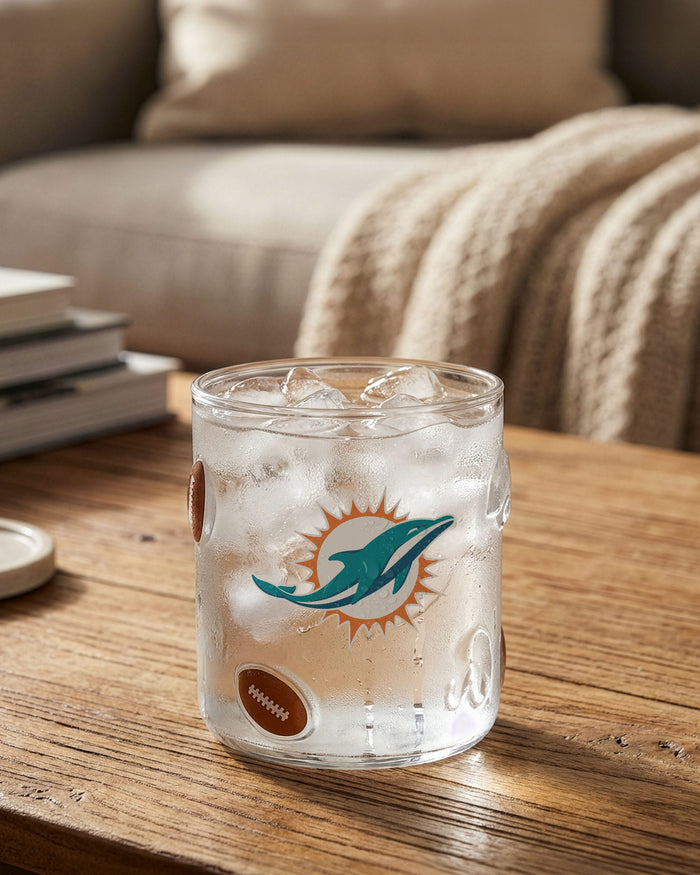 Miami Dolphins Team Logo 17 oz Glass Cup