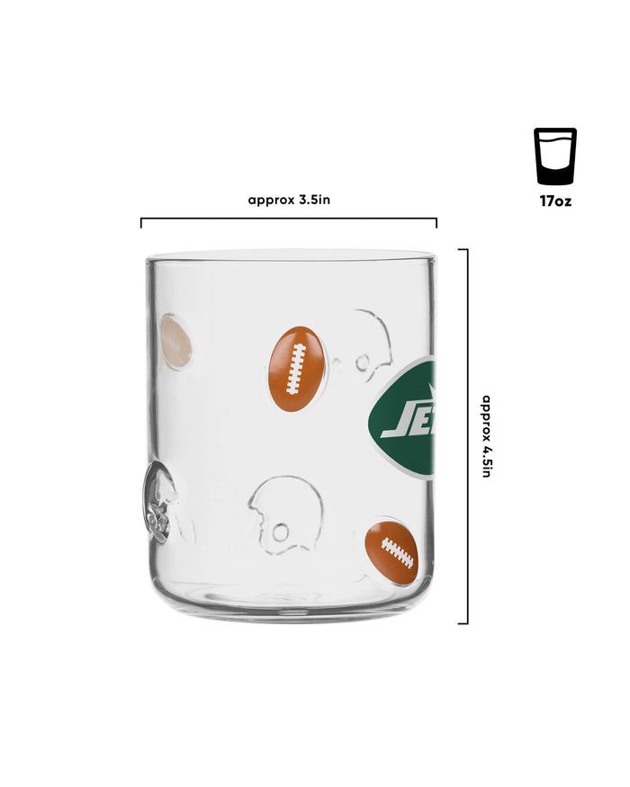 New York Jets 17 oz Glass Cup