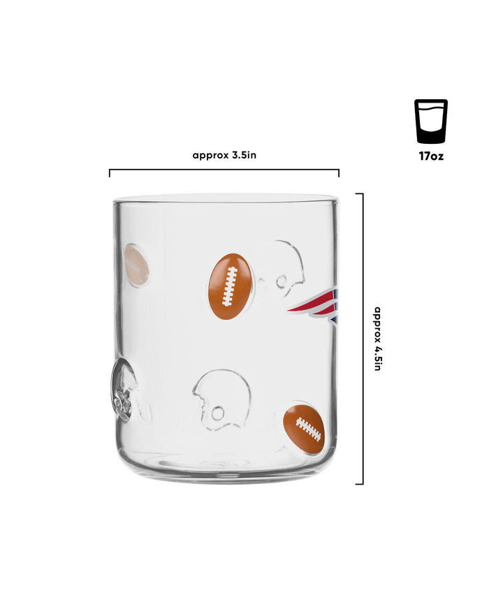 New England Patriots Team Logo 17 oz Glass Cup
