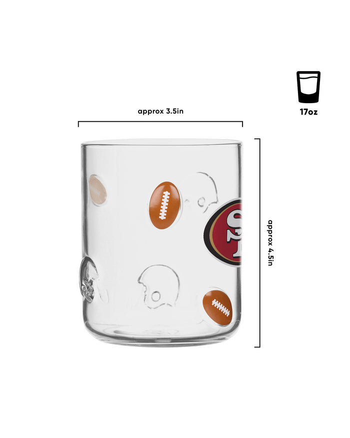 San Francisco 49ers Team Logo 17 oz Glass Cup