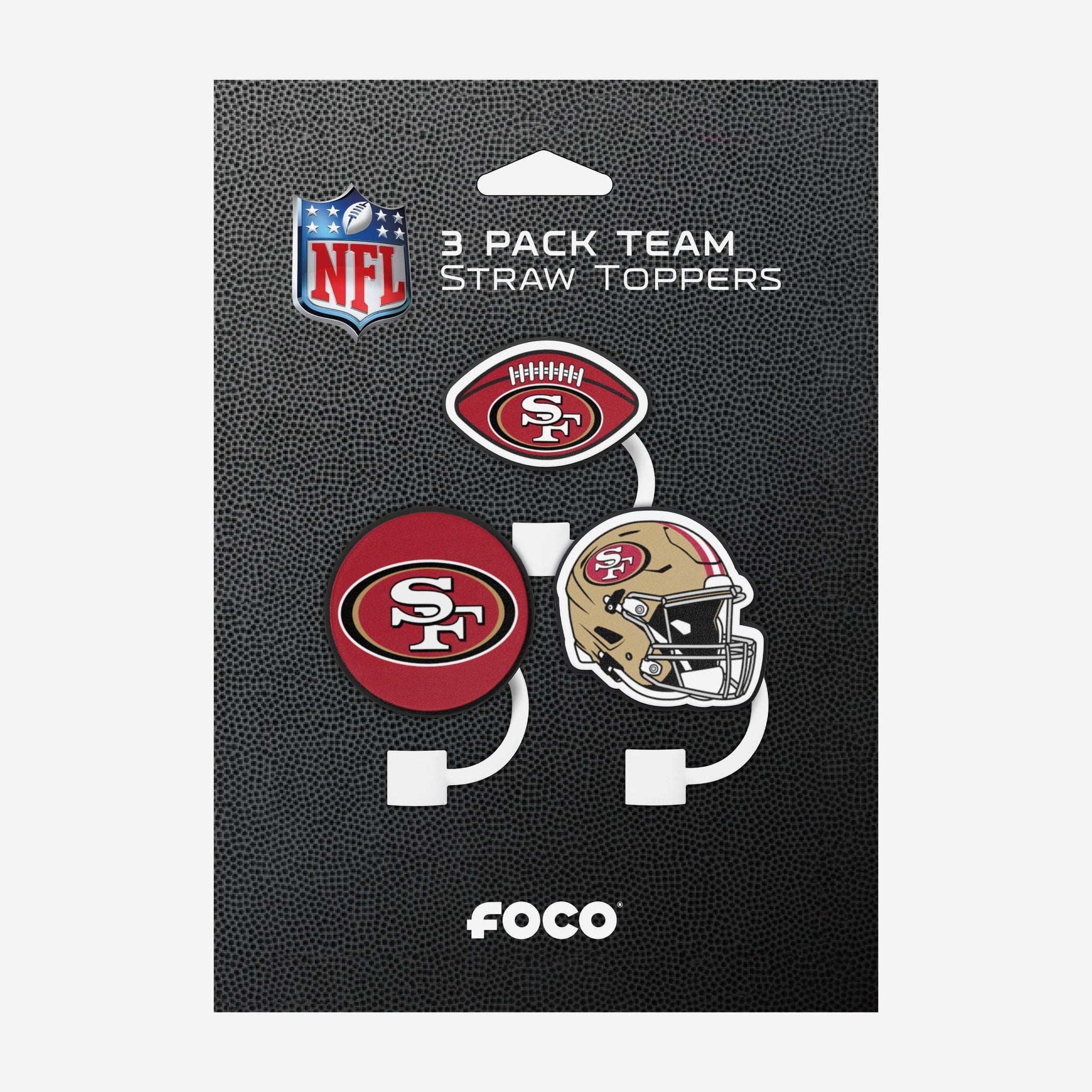San Francisco 49ers 3 Pack Primary Logo Straw Toppers San Francisco 49ers 3 Pack Primary Logo Straw Toppers