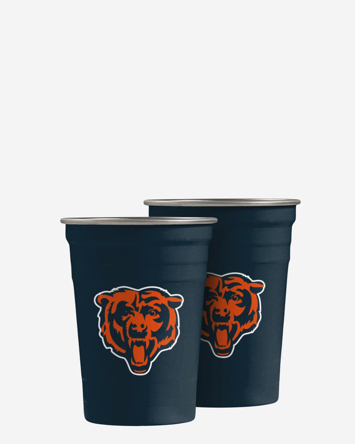 Chicago Bears 2 Pack Reusable Stainless Steel 16 oz Tumbler Cup FOCO - FOCO.com