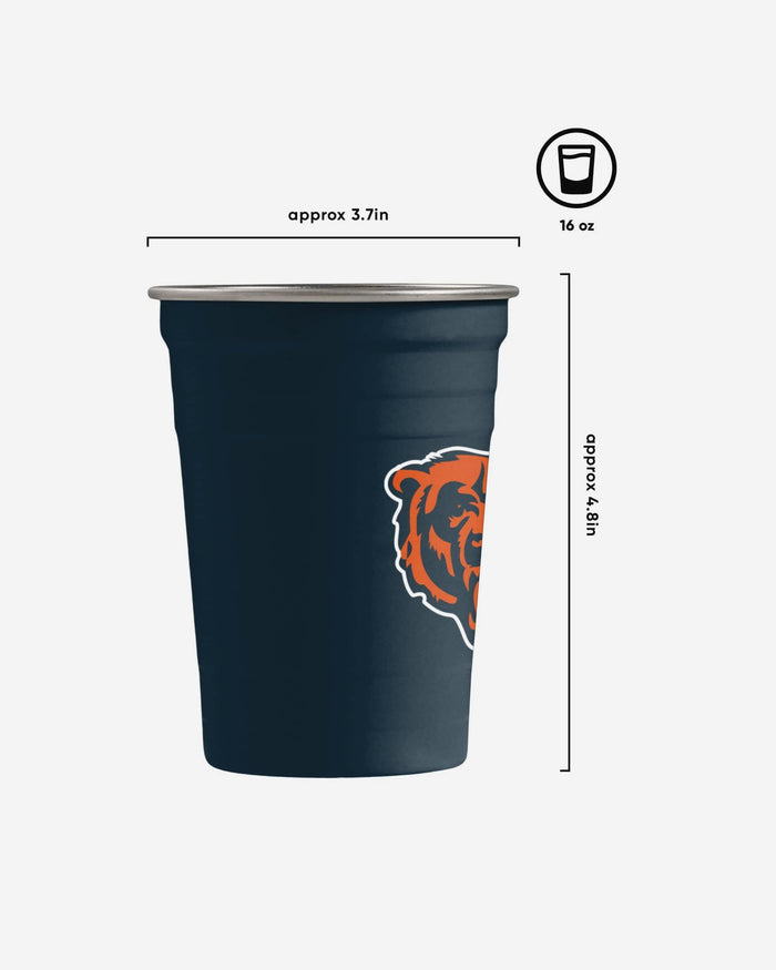 Chicago Bears 2 Pack Reusable Stainless Steel 16 oz Tumbler Cup FOCO - FOCO.com