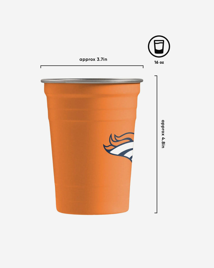 Denver Broncos 2 Pack Reusable Stainless Steel 16 oz Tumbler Cup FOCO - FOCO.com
