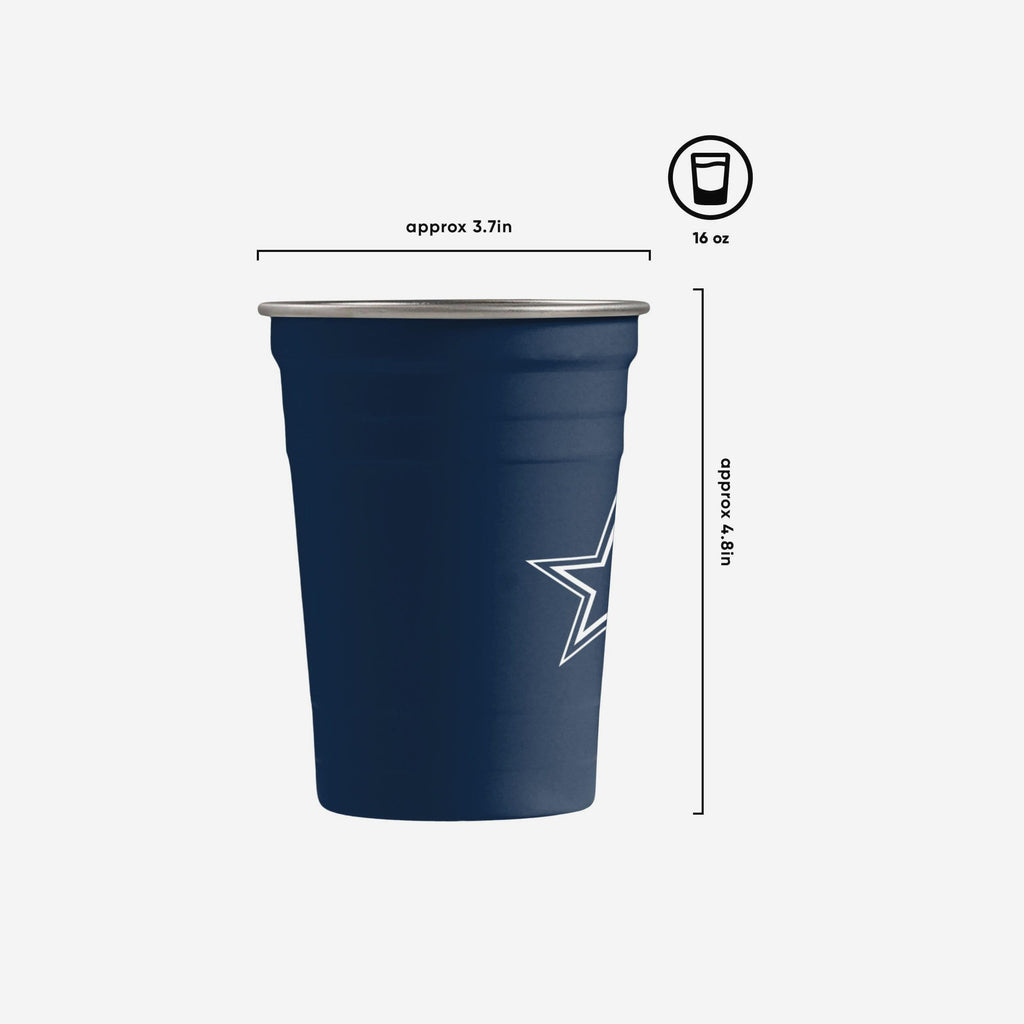 Dallas Cowboys 2 Pack Reusable Stainless Steel 16 oz Tumbler Cup FOCO
