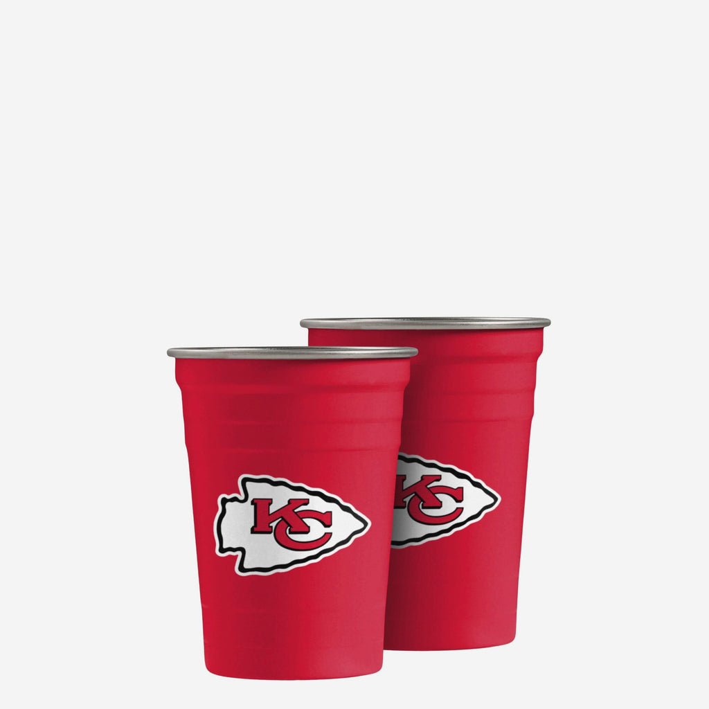 Kansas City Chiefs 2 Pack Reusable Stainless Steel 16 oz Tumbler Cup FOCO - FOCO.com