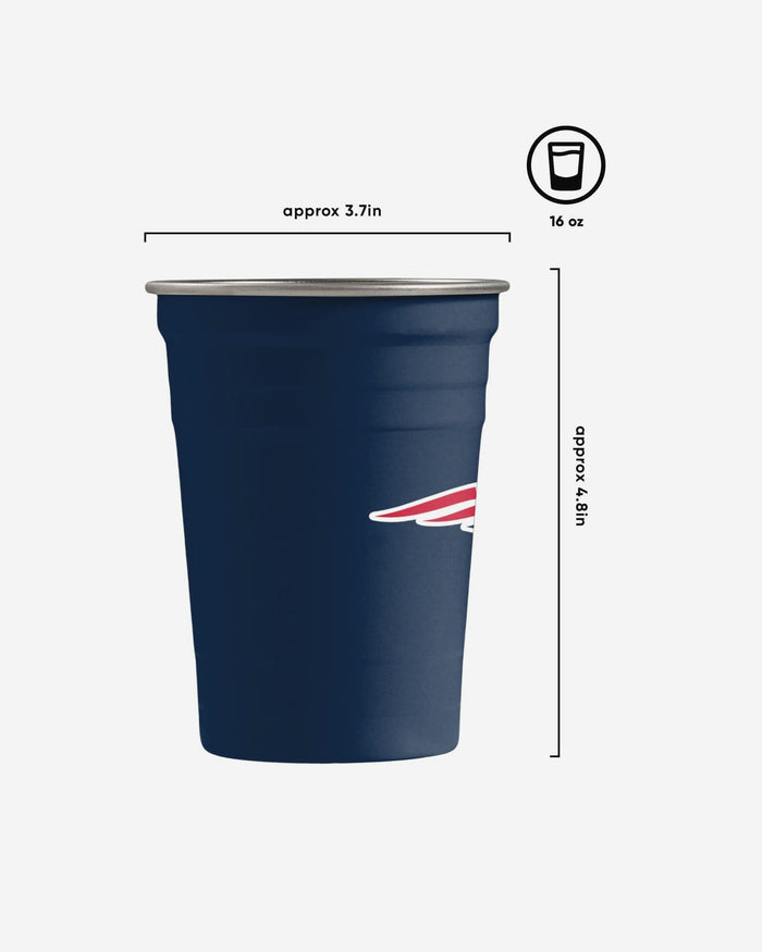 New England Patriots 2 Pack Reusable Stainless Steel 16 oz Tumbler Cup FOCO - FOCO.com