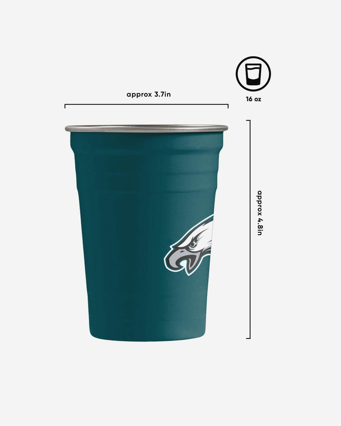 Philadelphia Eagles 2 Pack Reusable Stainless Steel 16 oz Tumbler Cup FOCO - FOCO.com