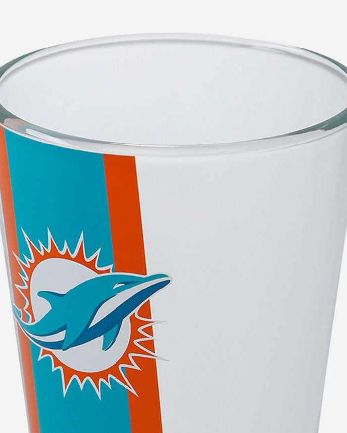 Miami Dolphins Team Stripe Pint Glass FOCO - FOCO.com
