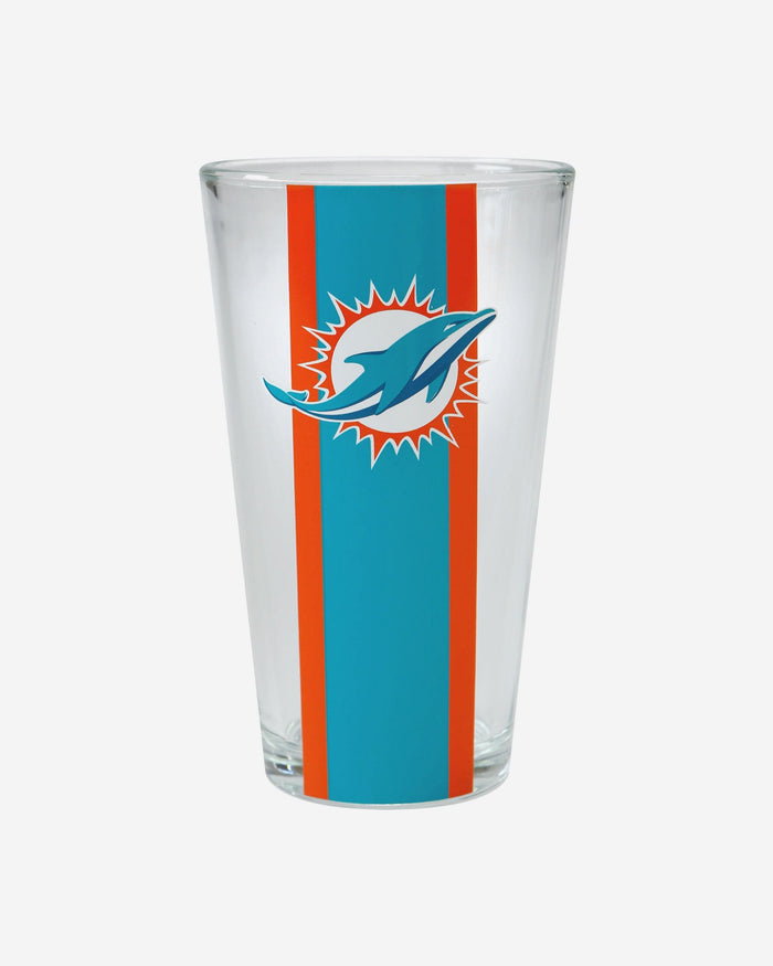 Miami Dolphins Team Stripe Pint Glass FOCO - FOCO.com