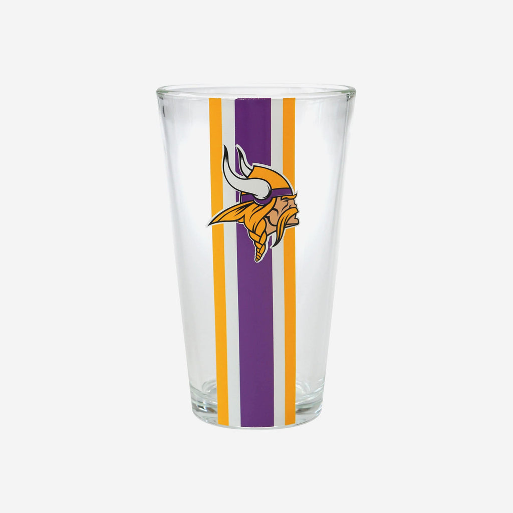 Minnesota Vikings Team Stripe Pint Glass FOCO - FOCO.com