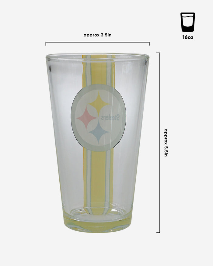 Pittsburgh Steelers Team Stripe Pint Glass FOCO - FOCO.com