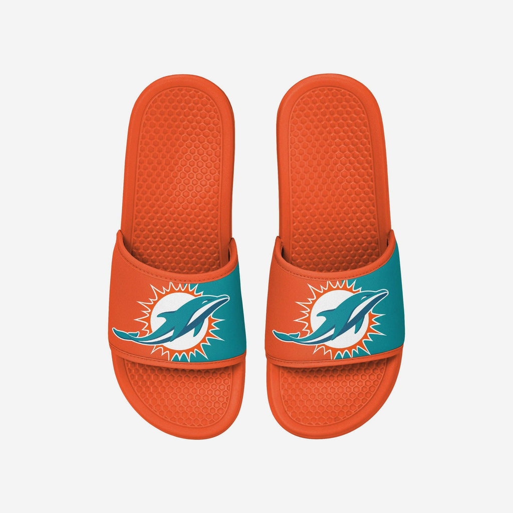 Miami Dolphins Team Color Primary Logo Slide FOCO S - FOCO.com