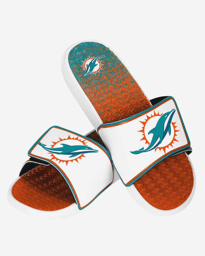 Miami Dolphins Primary Logo Gradient Gel Slide FOCO S - FOCO.com