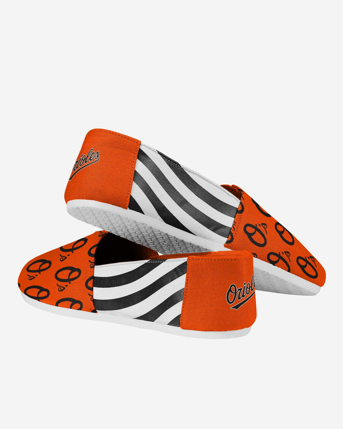 Baltimore Orioles Womens Stripe Canvas Shoe FOCO - FOCO.com