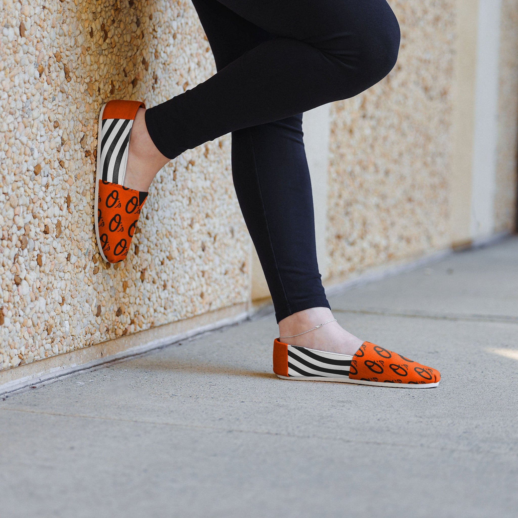 Eksempel Sanselig ost Baltimore Orioles Womens Stripe Canvas Shoe FOCO