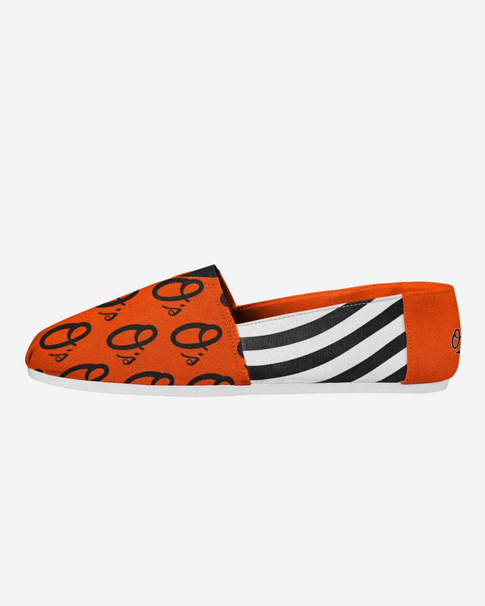 Baltimore Orioles Womens Stripe Canvas Shoe FOCO 6 - FOCO.com