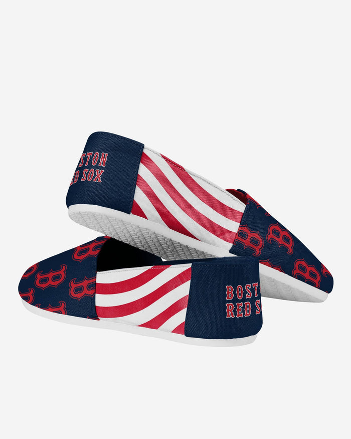 Boston Red Sox Womens Stripe Canvas Shoe FOCO - FOCO.com