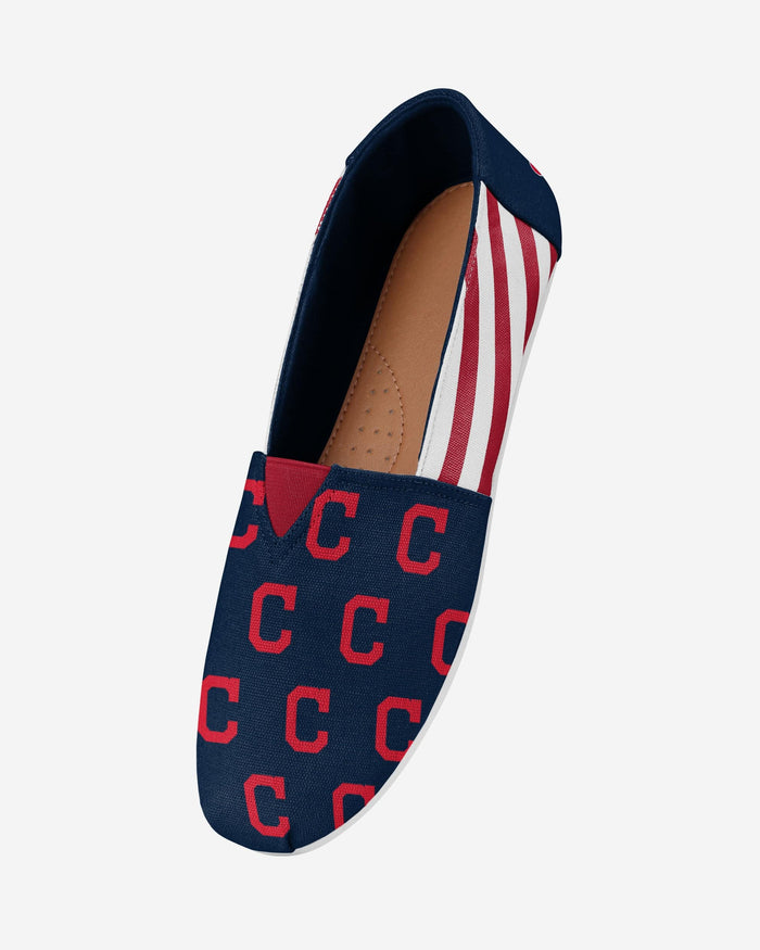 Cleveland Guardians Womens Stripe Canvas Shoe FOCO - FOCO.com