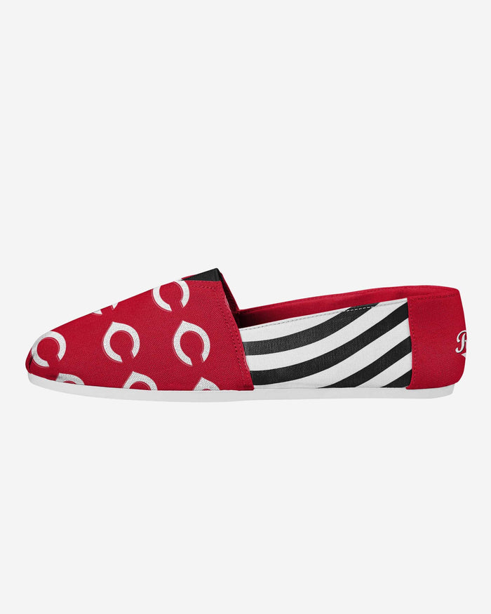 Cincinnati Reds Womens Stripe Canvas Shoe FOCO L - FOCO.com