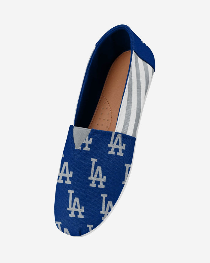 Los Angeles Dodgers Womens Stripe Canvas Shoe FOCO - FOCO.com