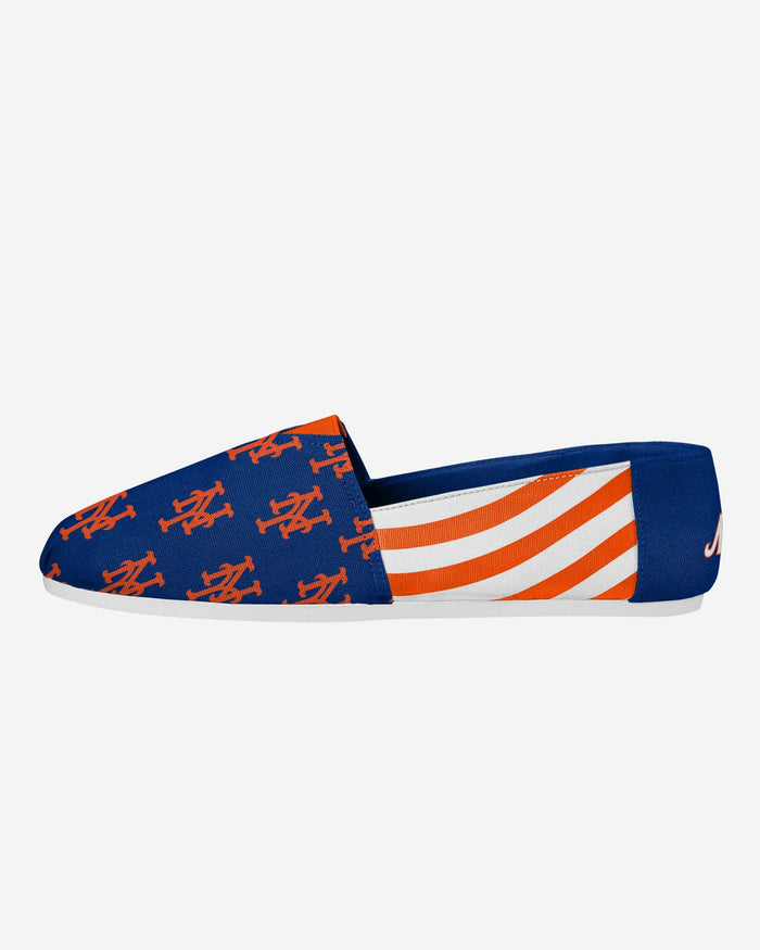 New York Mets Womens Stripe Canvas Shoe FOCO 6 - FOCO.com