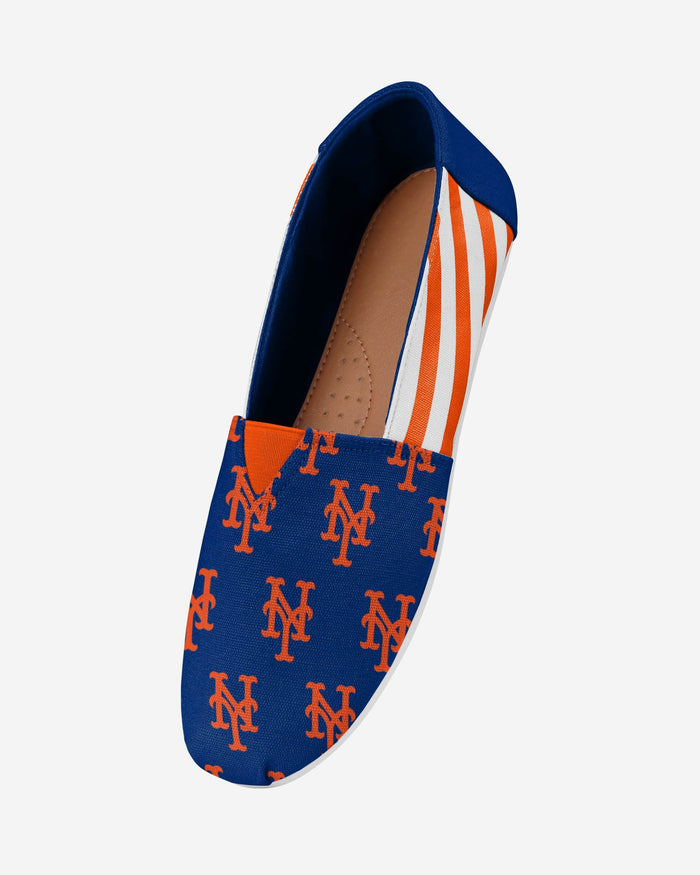 New York Mets Womens Stripe Canvas Shoe FOCO - FOCO.com