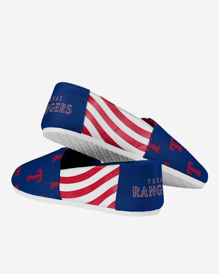 Texas Rangers Womens Stripe Canvas Shoe FOCO - FOCO.com