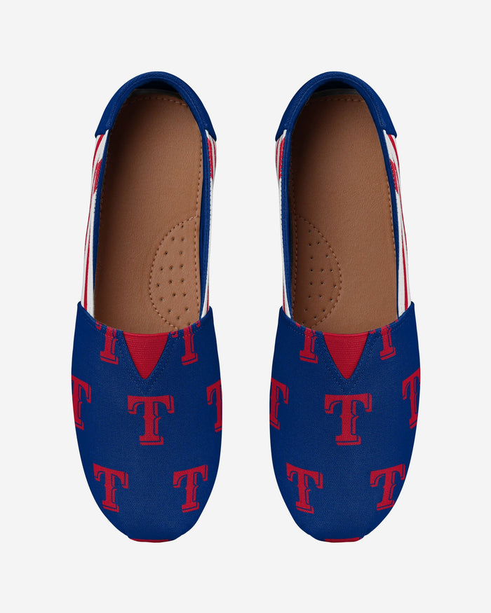 Texas Rangers Womens Stripe Canvas Shoe FOCO - FOCO.com